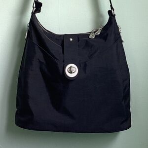 Baggallini Black Turn Lock Large Crossbody